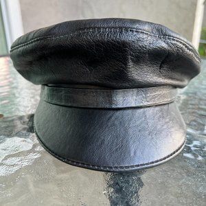 Vintage custom leather motorcycle/rocker cap